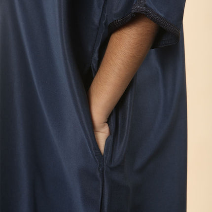 Kid's Boys Blue Moroccan Thobe Djellaba Jubba Robe Eid