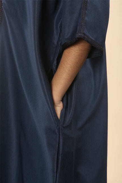Kid's Boys Blue Moroccan Thobe Djellaba Jubba Robe Eid