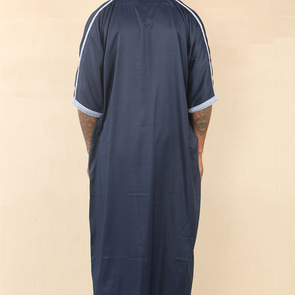 Men's Blue Moroccan Thobe Jubba Robe Eid Djellaba Gandoura