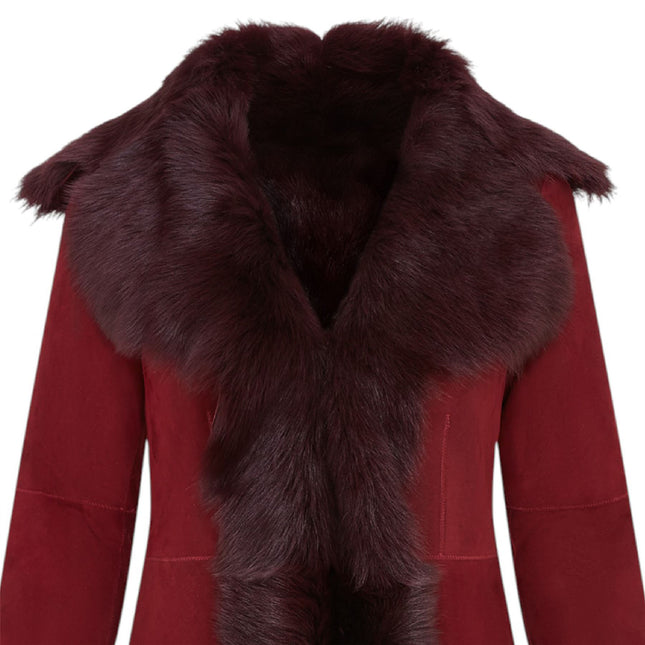 Womens Toscana Sheepskin Suede Trench Coat-Tbilisi