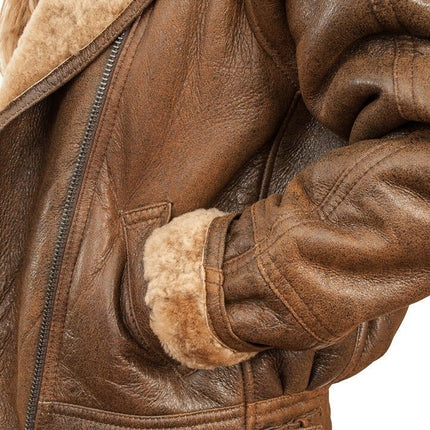 Womens B3 Sheepskin Leather Flying Jacket-Bergamo