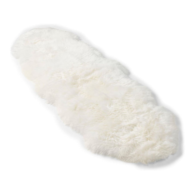 Genuine Sheepskin Ivory Double Natural Fluffy Silky Soft Real Wool Rug