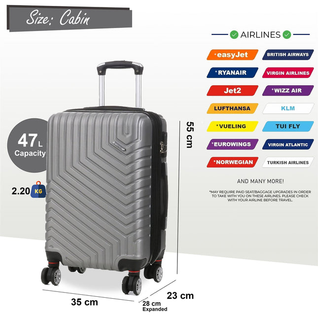 Expandable Hard Shell 8 Wheels Luggage Travel Cabin Bags Suitcase Set