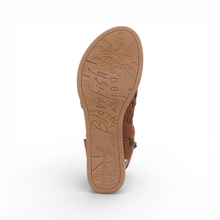 Blowfish Malibu Womens Cognac Brown Weave Micro Wedge Sandals - Anuella