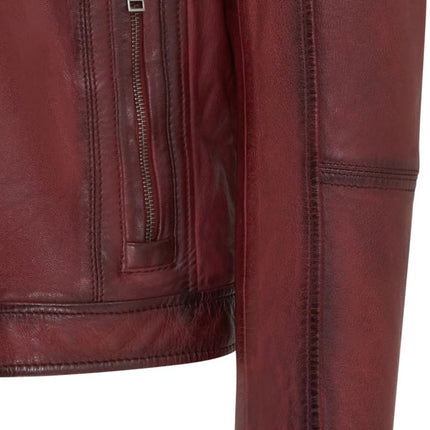 Men's Vintage Classic Short Soft Leather Biker Jacket