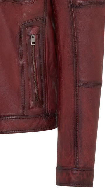 Men's Vintage Classic Short Soft Leather Biker Jacket