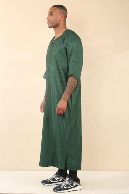 Men's Green Moroccan Thobe Djellaba Jubba Robe Eid