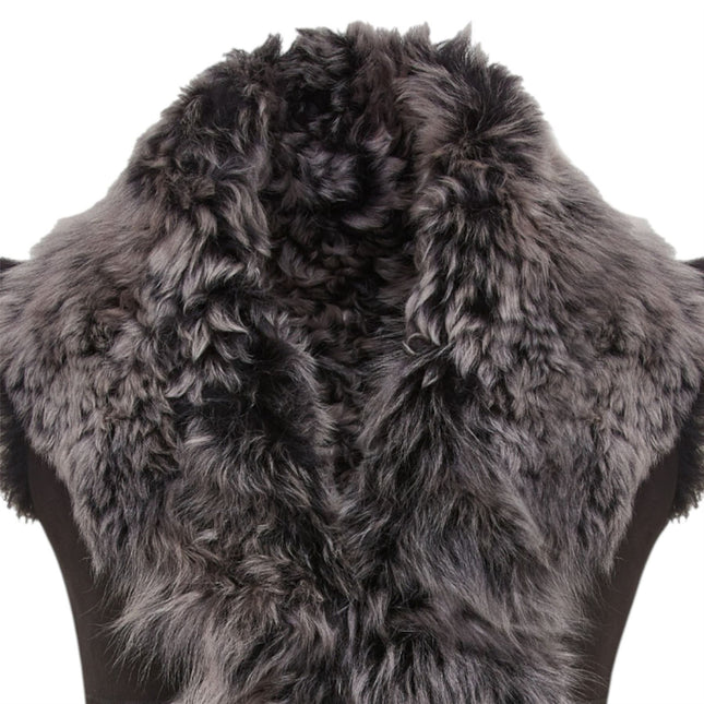 Women's Black Toscana Shearling Nappa Leather Sheepskin Gilet - Parkes