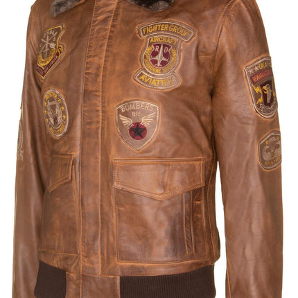Mens Leather Air Force Bomber Jacket - Belgrade