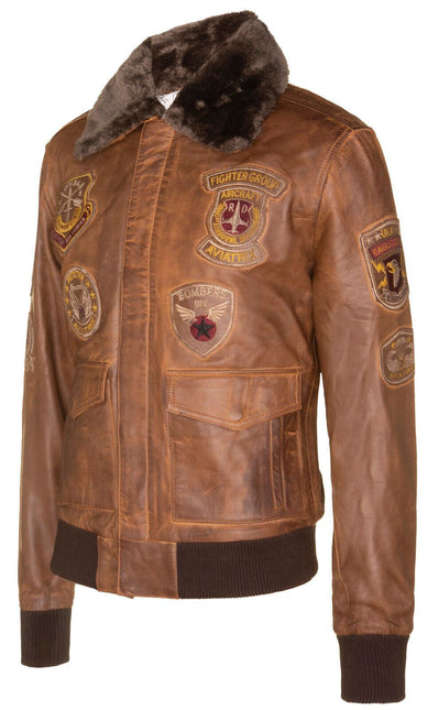 Mens Leather Air Force Bomber Jacket - Belgrade