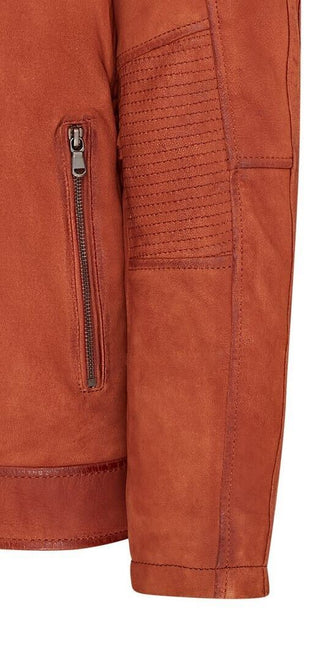 Mens Buff Leather Café Racer Biker Jacket - Jinan