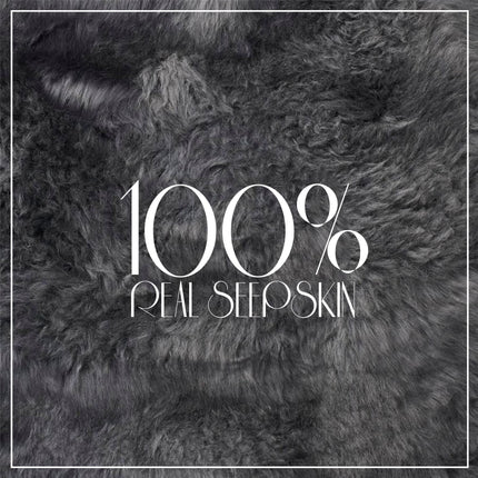 Genuine Charcoal Grey Sheepskin Natural Silky Soft Fluffy Real Wool Rug