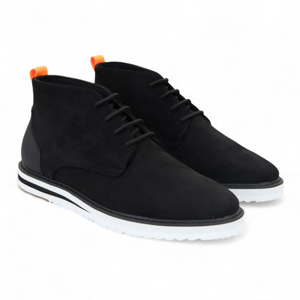 Men's Black Suede Lace-Up Ankle Desert Boots