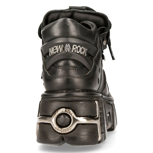 New Rock Black Gothic Ankle Boots - 106-S1