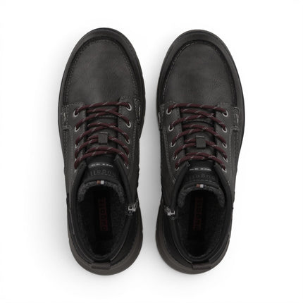 Bugatti Men's Grey Leather Lace-up Casual Ankle Boots - Pulau