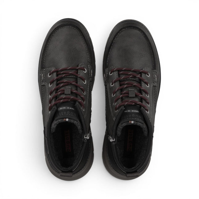 Bugatti Men's Grey Leather Lace-up Casual Ankle Boots - Pulau