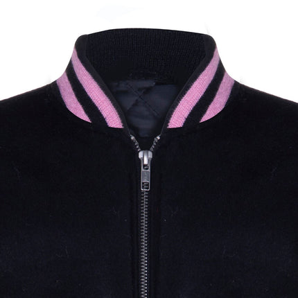 Kids Varsity Bomber Jacket with Real Leather Sleeves
