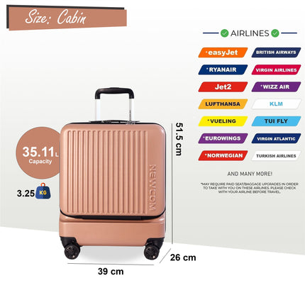 Durable EasyJet Ryanair 39 x 26 x 51.5 cm Front Open Cabin Luggage Travel Suitcase