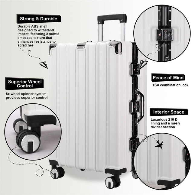 Hardshell Suitcase Set Robust 8 Wheel Cabin Luggage Suitcases