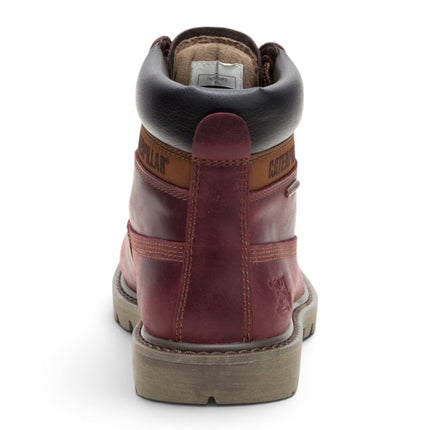 Caterpillar (CAT) Men's Burgundy Waterproof Leather Lace Up Ankle Boots -  Colorado 2.0 Tractor