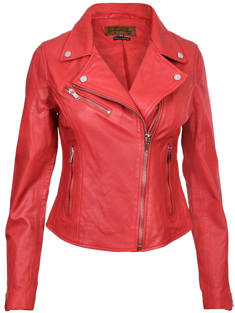 Womens Leather Classic Biker Brando Jacket-Baku
