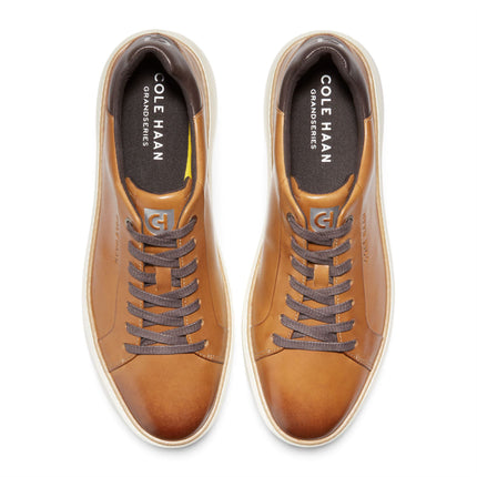 Cole Haan Men's GrandPro Luxe Mile Trainer Tan Leather Sneakers - C34229