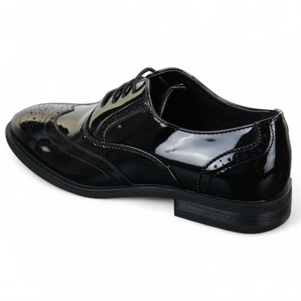 Men's Patent Lace-Up Black Brogues Smart Dress Shoes