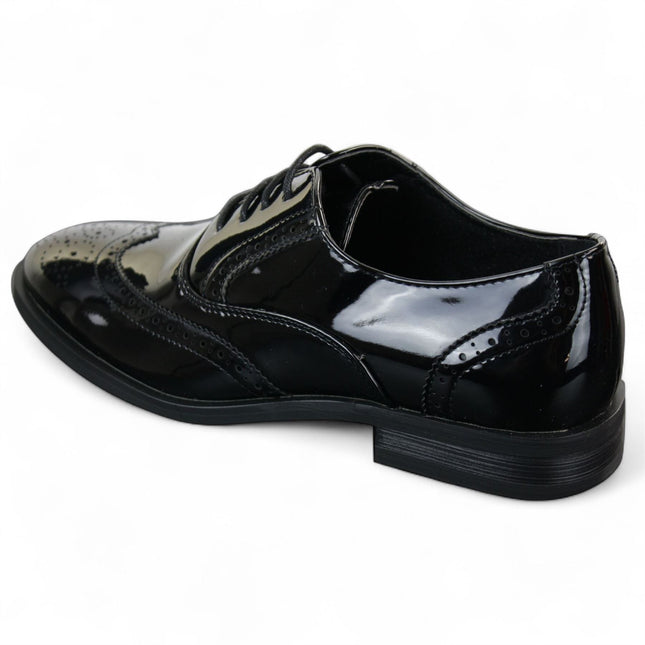 Men's Patent Lace-Up Black Brogues Smart Dress Shoes