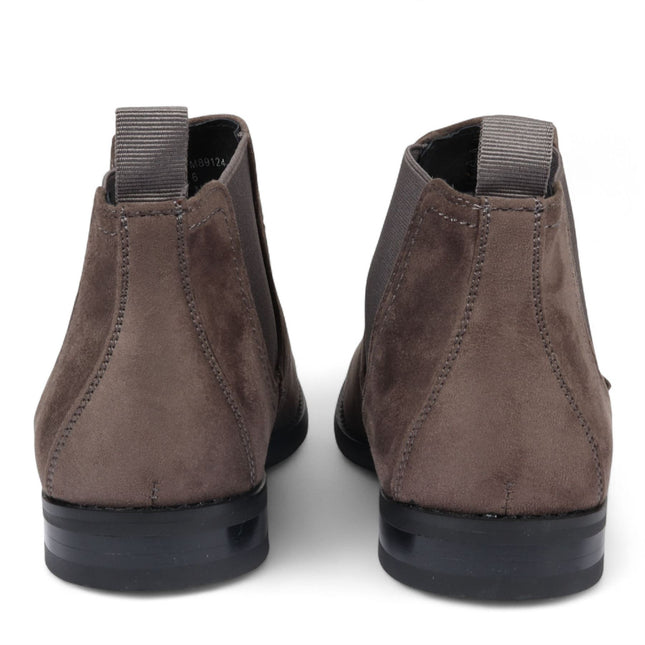 Men's Grey Suede Chelsea Boots Real Leather Lined Slip-On
