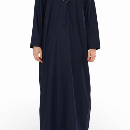 Men's Eid Navy Blue Moroccan Thobe Robe Djellaba Ramadan Eid Jubba- HM10