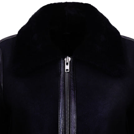 Womens Black B3 Sheepskin Leather Jacket-Campinas