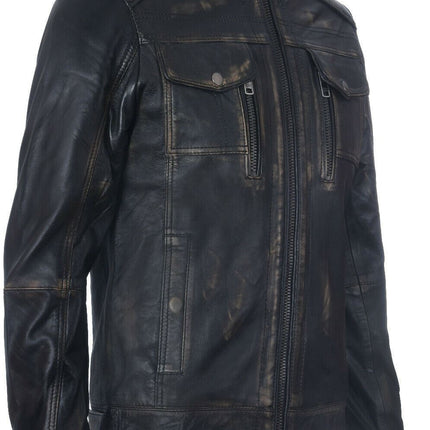 Men's Vintage Leather Biker Jacket-Cape Town