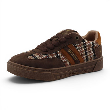 Mustang Women's Brown Tweed Sneakers Trainer Shoes - M0212020