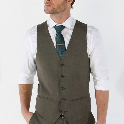 Men's 3 Piece Sage Summer Wedding Tailored Fit Suit