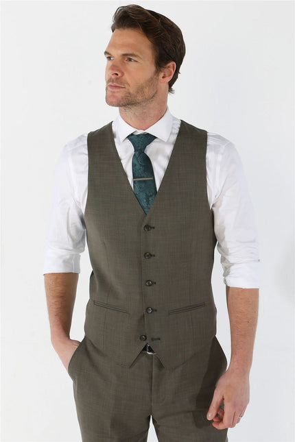 Men's 3 Piece Sage Summer Wedding Tailored Fit Suit