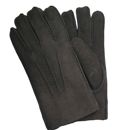 Infinity Leather Mens Black Luxury Sheepskin Suede Leather Gloves