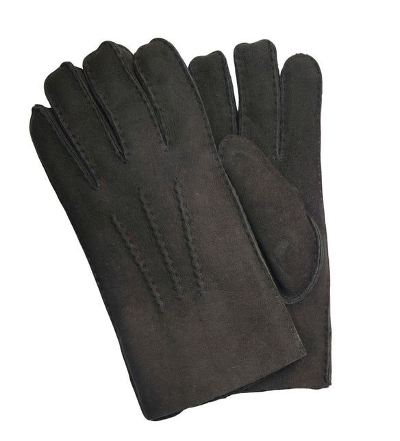 Infinity Leather Mens Black Luxury Sheepskin Suede Leather Gloves