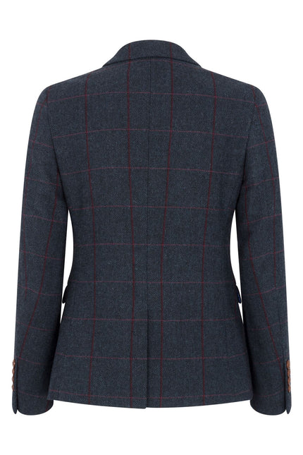 Women's Navy Tweed Tailored Fit Formal Blazer