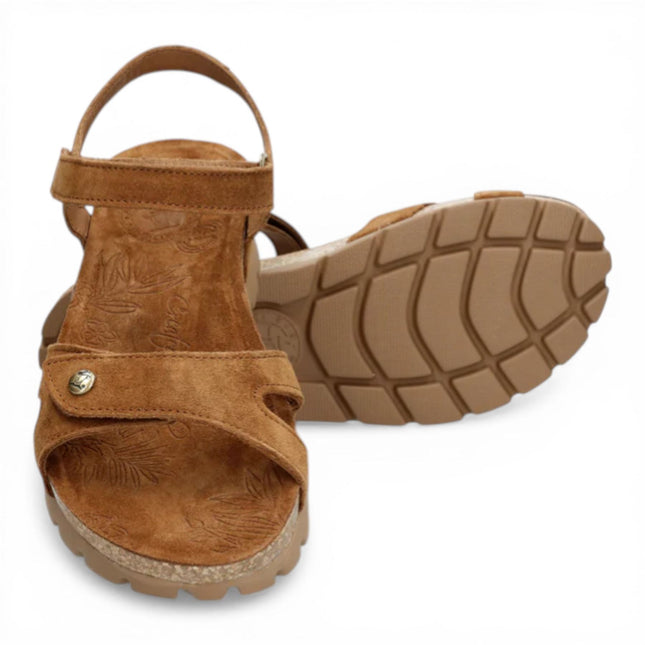Panama Jack Women's Wedge Bark Brown Suede Leather Platform Sandals -  Sulia B26