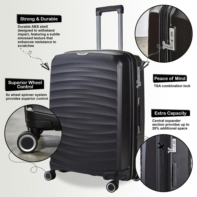 Sunwave Hard Shell Luggage Suitcase Set