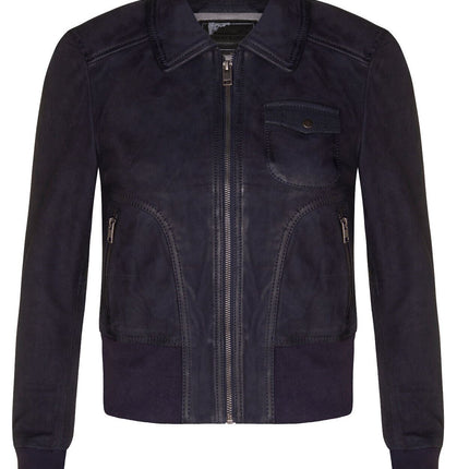 Womens Leather MA-1 Varsity Jacket-Ann Arbor
