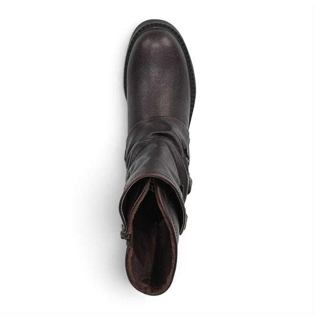 Blowfish Malibu Women's Wine Faux Leather Mid-Calf Biker Boots - Venice-2