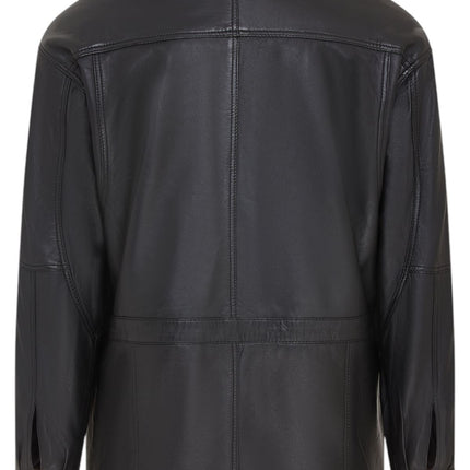 Mens Soft Italian Leather Parka Coat-Winnipeg