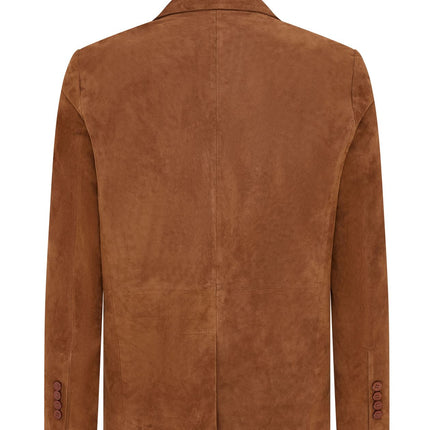 Mens Suede Blazer Jacket Soft Real Italian Leather Fitted Vintage Coat