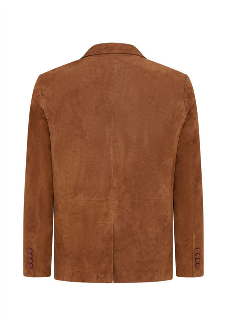 Mens Suede Blazer Jacket Soft Real Italian Leather Fitted Vintage Coat