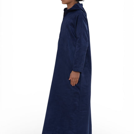 Kids Boys Hooded Eid Navy Blue Moroccan Jubba Robe Ramadan Eid Thobe - K-HM12