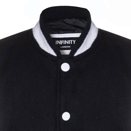 Kids Varsity Bomber Jacket with Real Leather Sleeves