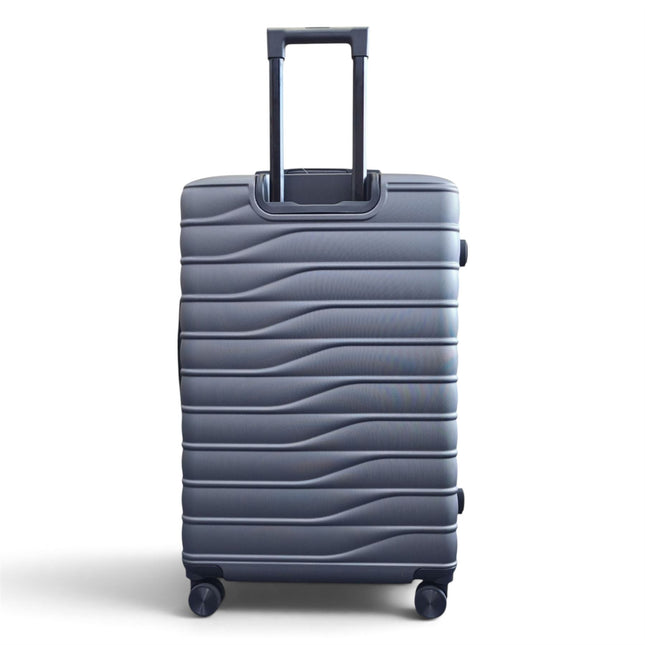 Hardshell Charcoal Grey Suitcase Set Robust 8 Wheel Luggage Cabin Case Bag
