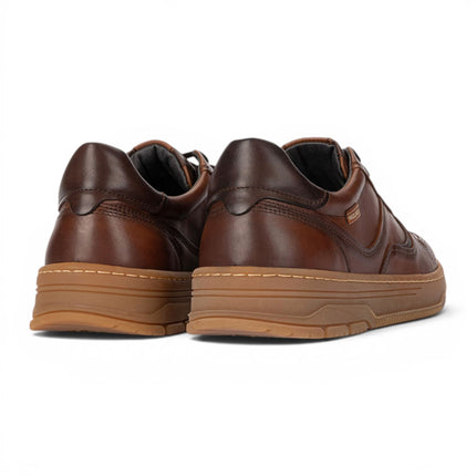 Pikolinos Men's Brown Leather Sneaker Trainers Lace-Up Sports Shoes - Salinas