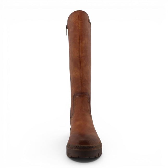 Mustang Women's Cognac Brown Knee High Chunky Long Winter Boots - M0062001